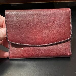 Vintage Small Burgundy Leather Wallet